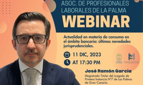 La reclamación de las tarjetas revolving y préstamos personales se abordarán en una nueva formación organizada por la Asociación de Profesionales de La Palma